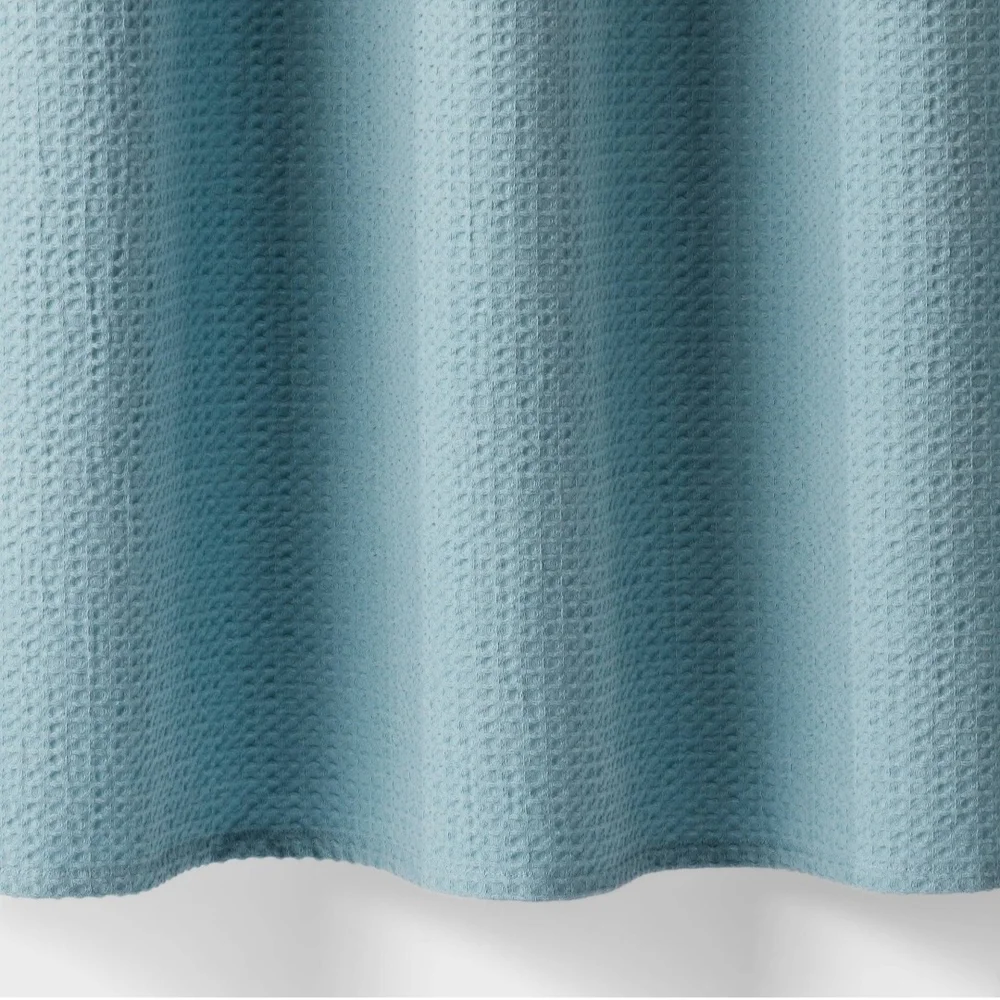 Threshold Oversized Relaxed Waffle Weave Shower Curtain Light Blue